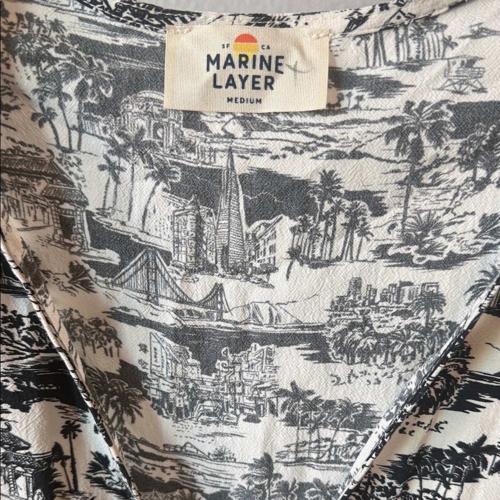 Marine Layer Black and White Tropical Jumpsuit - Picture 5 of 10